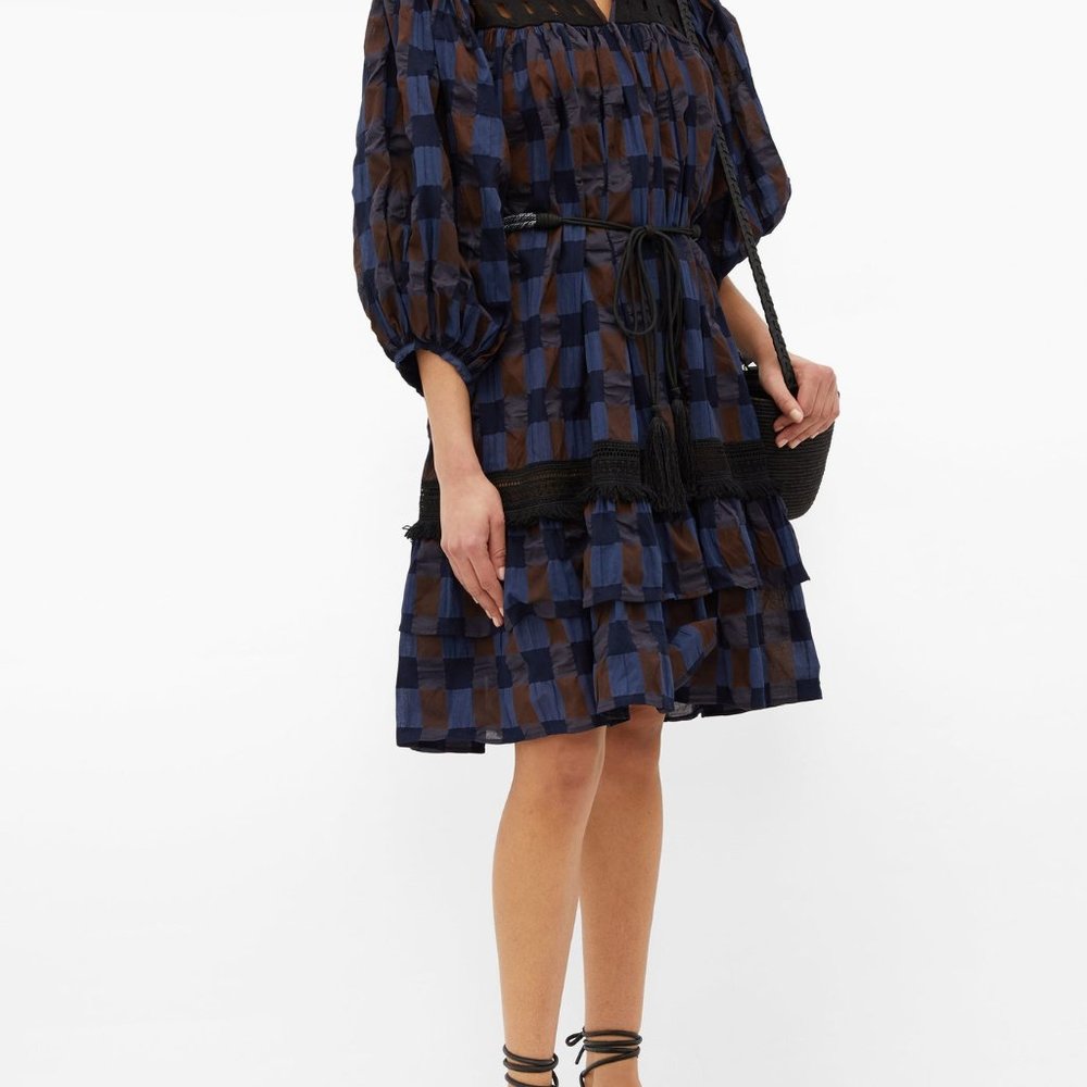 LOVE BINETTI Cruel Summer checked-cotton dress -Lg